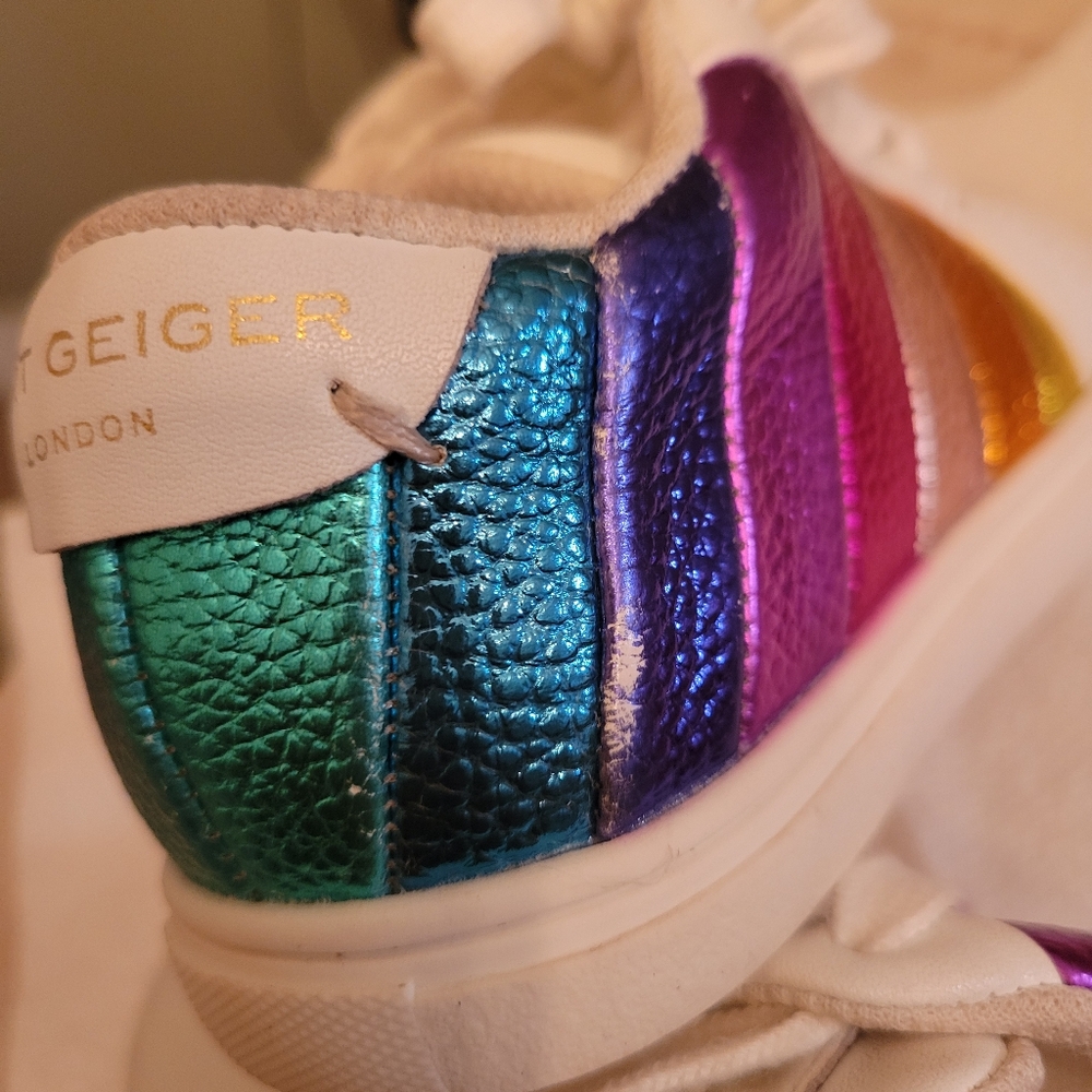 KURT GEIGER LONDON Colorful Striped Kids Sneakers - Picture 6 of 8